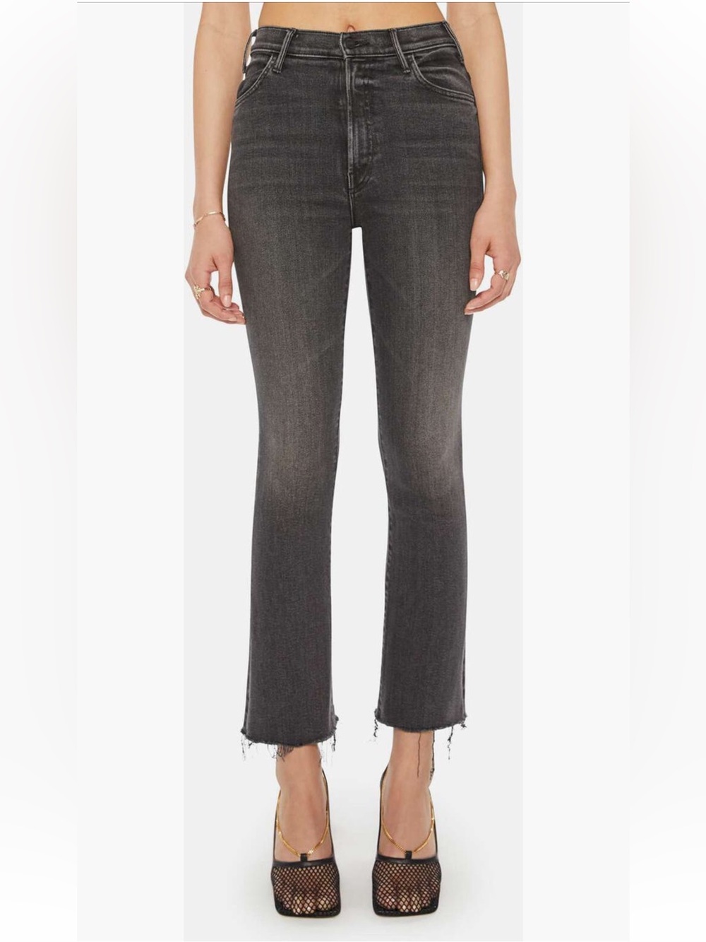 Mother The Hustler Ankle Fray jeans-Black-Size 25